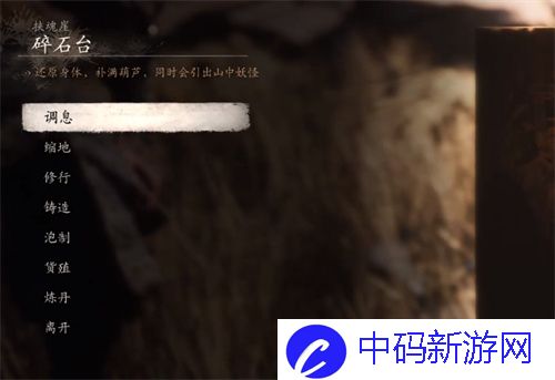 《黑神话悟空》碎石台谷壑前打坐蒲团位置