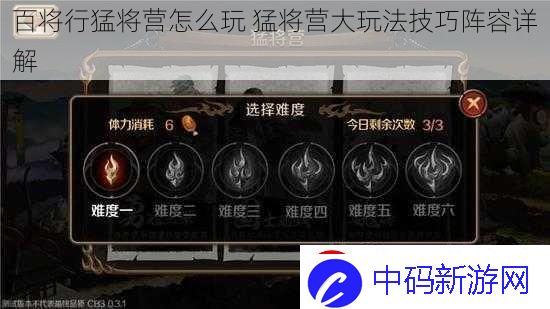 百将行猛将营怎么玩